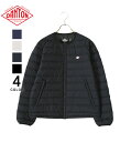 DANTON / ダントン : INNER DOWN CREWNECK JACKET / 全4色 : インナー ダウン クルーネック ジャケット ライトアウター ダウンジャケット 長袖 カーディガン コンパクト ロゴ カジュアル ナチュラル 軽量 保温 ブラック : DT-A0025NNF【STD】【REA】