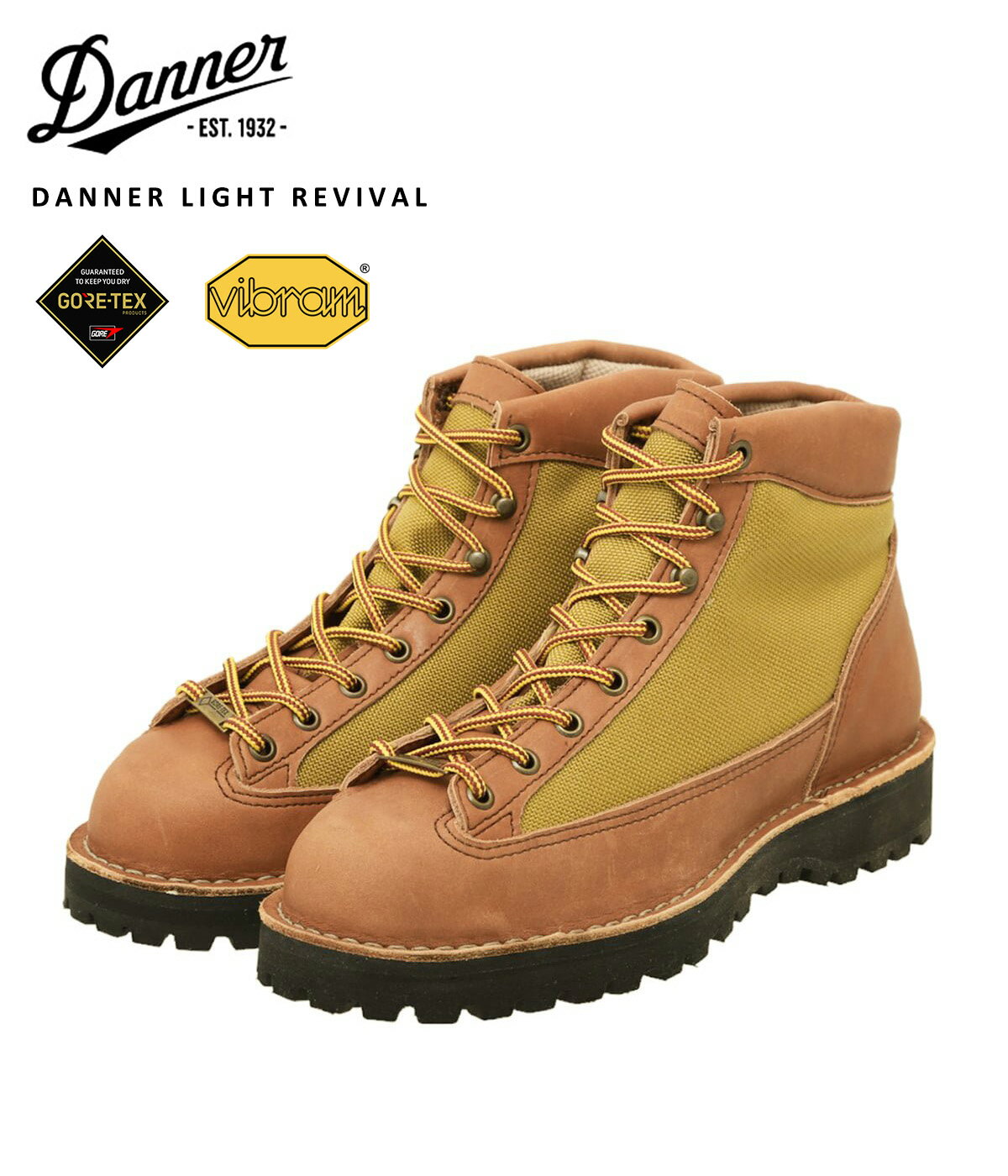 Danner / ダナー : DANNER LIGHT REVIVAL : ダナー ライト リバイバル オリジナルモデル マイナーチェンジ GORE-TEX VIBRAMクレッターリフトソール レザー スウェード 防水性 ウォータープルーフフルグレインレザー ソール交換可 : 30422【STD】