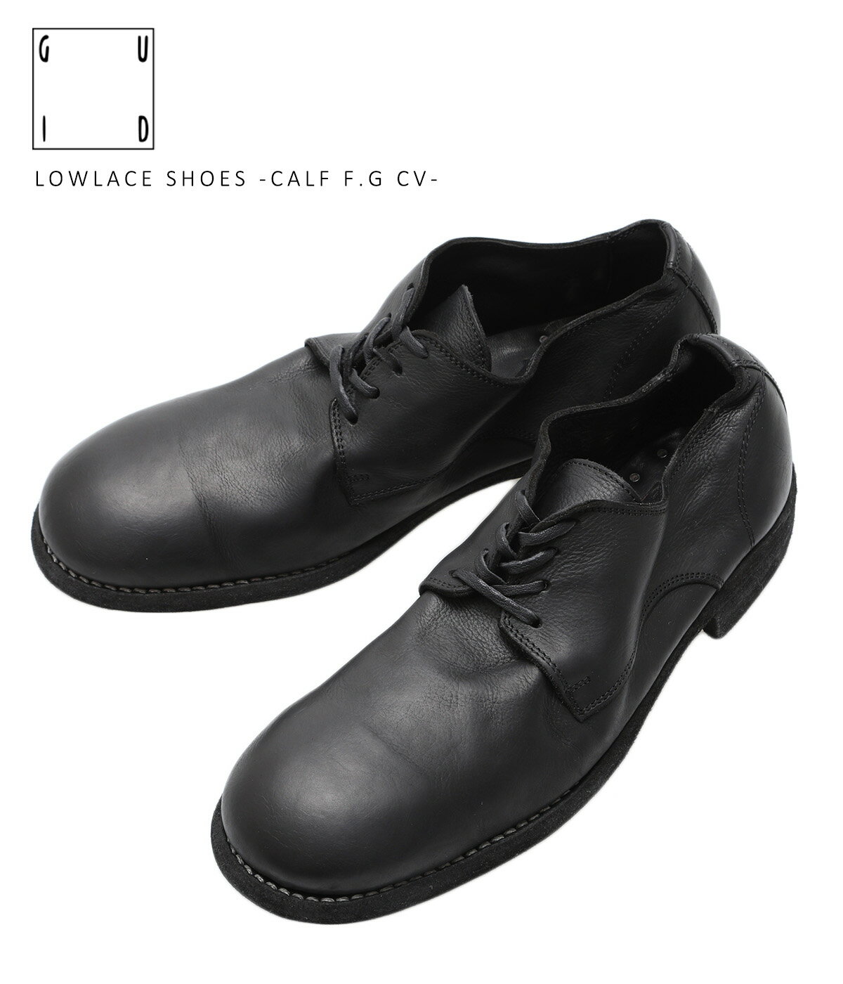 【送料無料】GUIDI / グイディ : LOWLACE SHOES -CALF F.G CV- : ローレースシューズ カーフ レザーシューズ ダービーシューズ グッドイヤーウェルト製法 フィット感 メンズ ブラック 経年変化 耐久性 コードバン 革靴 : 992-LOWLACE-CALF-FG-CV 【RIP】【BJB】