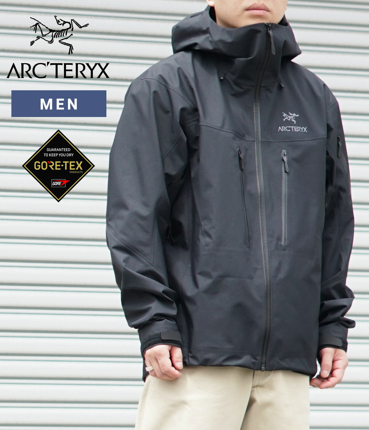 ARC’TERYX / アークテリクス : Alpha SV Jacket : アークテリクス アルファ エスブイ ジャケット シェル ハードシェル ゴアテックス 防水 防風 透湿 耐久性 軽量 ブラック アウトドア 人気 シンプル メンズ アウター : X00000755503【SD】【REA】