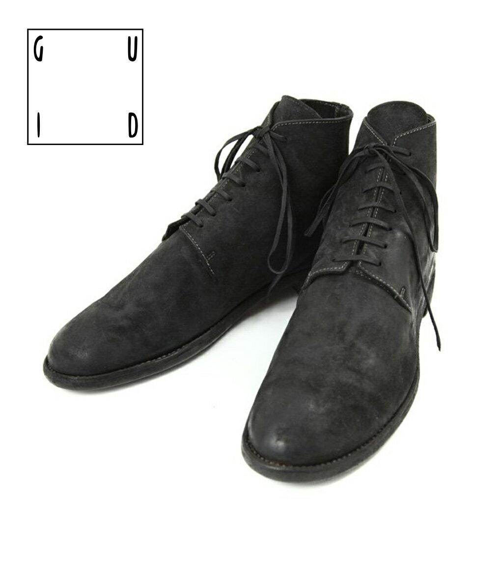【送料無料】GUIDI / グイディ : NEW MIDLACE BOOTS : ニューミッドレースブーツ ブーツ ミッドレースシューズ レザーシューズ レースタイプ 革靴 メンズ ブラック トラッド クラシック グッドイヤーウェルト製法 コードバン : 17-cordovanblk-4a【RIP】