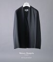 メゾン マルジェラ ノーカラージャケット メンズ Maison Margiela / メゾン マルジェラ : NO COLLAR JACKET : ノーカラー ジャケット アウター ボタンレス ミニマル フォーマル ライトアウター シンプル クラシカル 定番 ウールポプリン ブラック セットアップ : S50BN0447-S44330【RIP】【BJB】