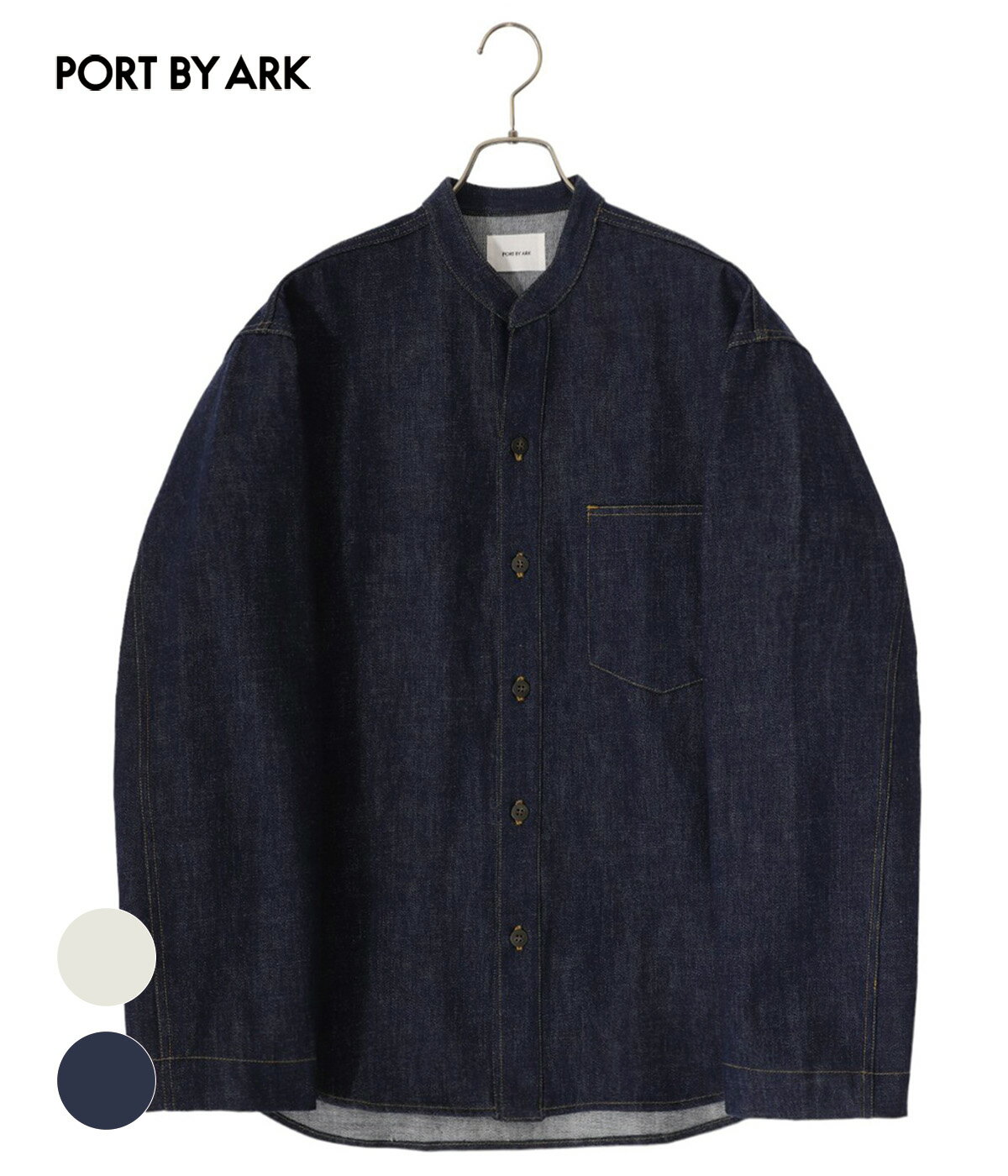 PORT BY ARK / |[goCA[N : Denim Stand Collar Shirt Jacket / S2F : fj X^hJ[ Vc WPbg EHbVH 12oz [eVfj SELVAGE DENIM oNω ZbgAbvX^C : PO15-SH001yCORzyBJBz