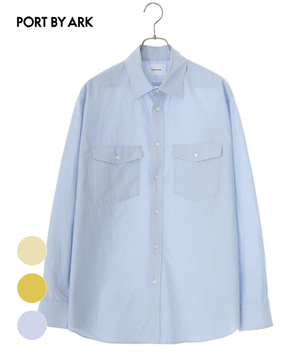 [̵]PORT BY ARK : Cotton Silk Parachute L/S Shirt / 3 : PO15-SH002...