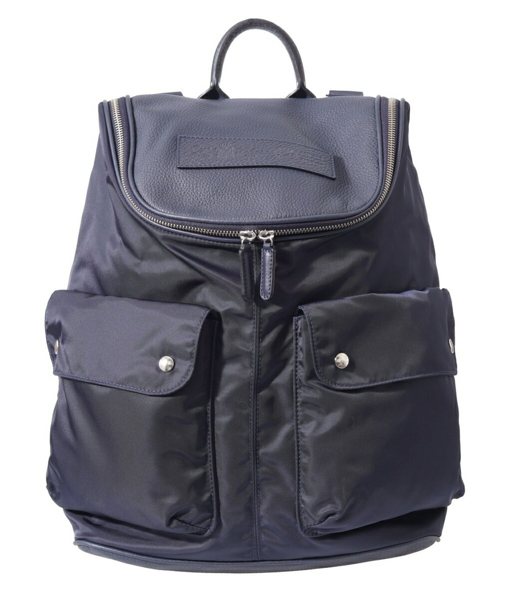 Felisi / フェリージ : Ruck sack / 全2色 : リュック リュックサック バックパック バッグ 鞄 ナイロン ダブルジップ ストラップ シボレザー ブラック ネイビー イタリア 革小物 革バッグ 本革 老舗 デイリーユース シンプル : 15-54DS-LD【BJB】