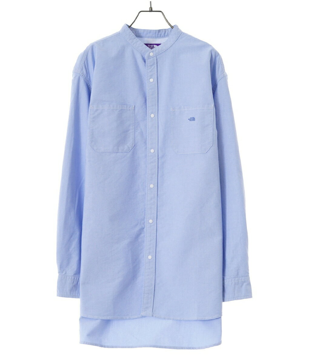 【サマーキャンペーン！】THE NORTH FACE PURPLE LABEL / ザ・ノースフェイス パープルレーベル : Cotton Polyester OX Band Collar Shirt / 全2色 : コットン ポリエステル バンド カラー シャツ 立ち襟 長袖シャツ ホワイト サックス メンズ : NT3201N【REA】