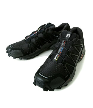 SALOMON / サロモン ： SPEEDCROSS 4 BLACK/BLACK/BLACK METALLIC ： スピードクロス スニーカー アウトドア シューズ メンズ ： L38313000【REA】