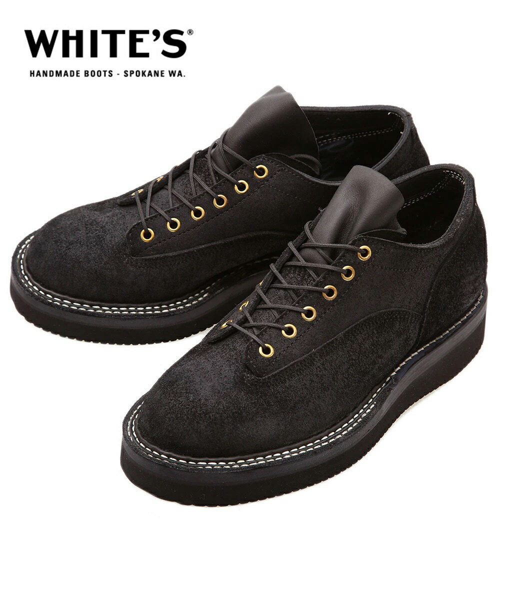 Whites Boots / ホワイツブーツ : NORTHWEST OXFORD -ROUGHOUT BLACK(シューホール 6)- : ブーツ シューズ レザーシューズ 靴 ワークブーツ 本革 カジュアル シンプル タウンユース デイリーユース オールシーズン 経年変化 : 300NWRO-DSBK-01【STD】