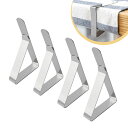【4個セット】テーブルクロスクリップ 強力ホールド 耐久性抜群 ステンレス製 屋内外兼用!厚さ1.5-4.5cmのテーブルに対応