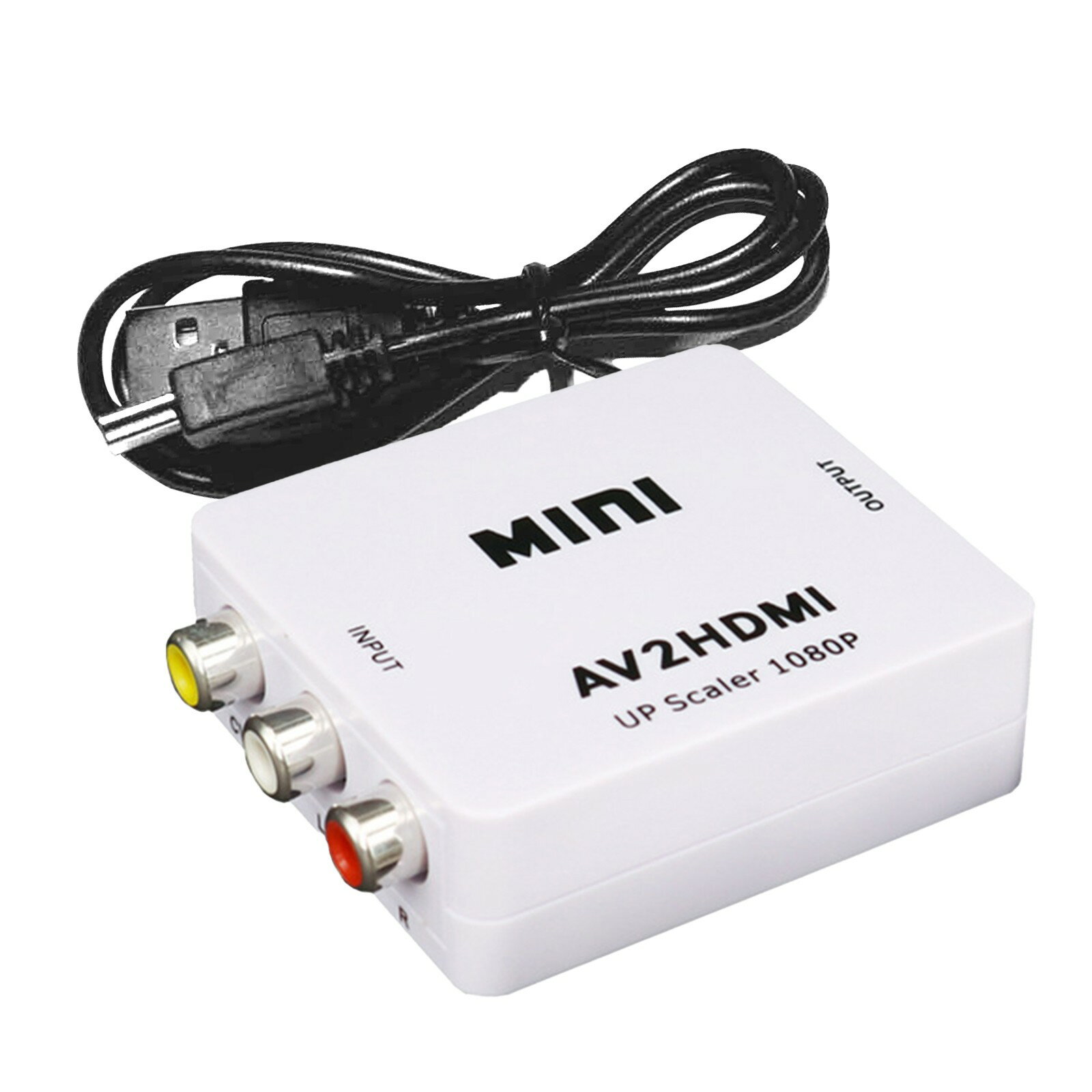 オーディオ・ビデオからHDMIに変換アダプタ オーディオ・ビデオ・ワイヤとHDMIの接続用アダプタ RCA to HDMI変換アダプター AV(赤、白、黄) 3色端子とHDMIの接続用アダプター コンポジット3色端子から HDMI変換コンバーター 変換器 (ホワイト)