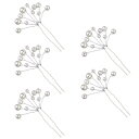 かすみ草パールヘアピン U字クリップ パール髪留め ビーズストランド ヘアピン ヘッドアクセサリー ヘアアクセサリー 5点セット