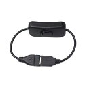 スイッチ付USB Aタイプ オス-メス延長コード USB電源コード LEDライトバースイッチコード コントローラーライン303スイッチライン ( ブラック)