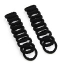 【20本セット】ヘアゴム 黒 髪ゴム 跡がつかないヘアゴム 太いタオルリング シームレスなヘアバンド ヘアアクセサリー 髪束ね 高弾性 おしゃれ(ブラック)