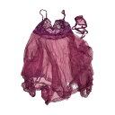 サスペンダースカート 透けメッシュ セクシーランジェリー パジャマ 大きいサイズ 誘惑 極薄スーツ (紫)(4)