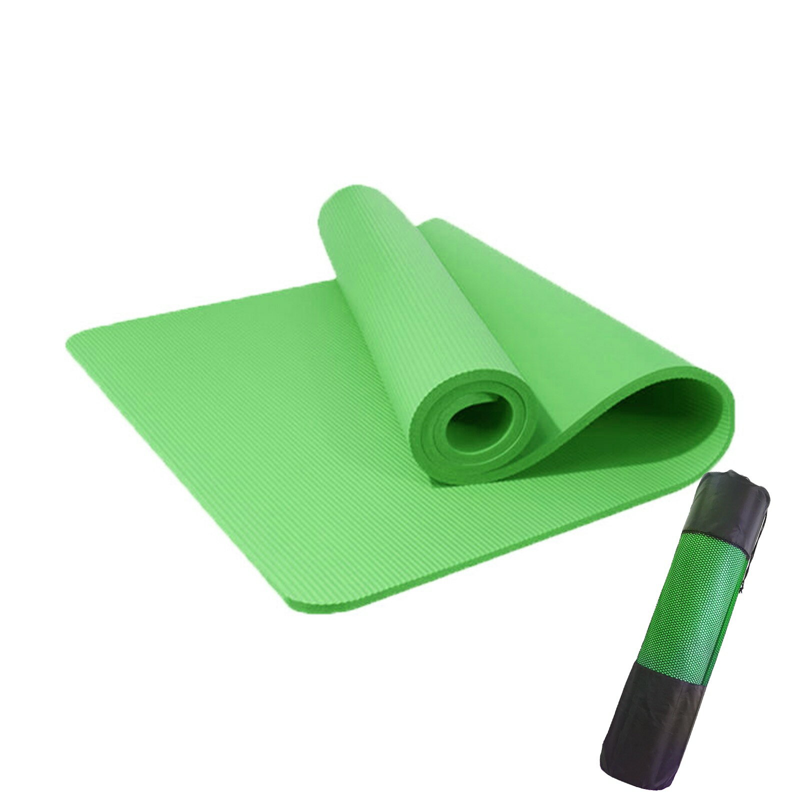 トレーニングマット 厚め 厚ヨガマット NBR素材 滑り止め洗いやすい キャリーストラップ 収納袋付 携帯便利 ピラティス 筋トレ 初心者向け 室内運動用 男女...