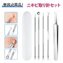 【5 個入り】角栓 角栓取り にきび ニキビ 針 鼻の角栓取り 不锈鋼粉刺針セット 黒ニキビ取り ピンセット ツールセット スキンケア 美容ツール...