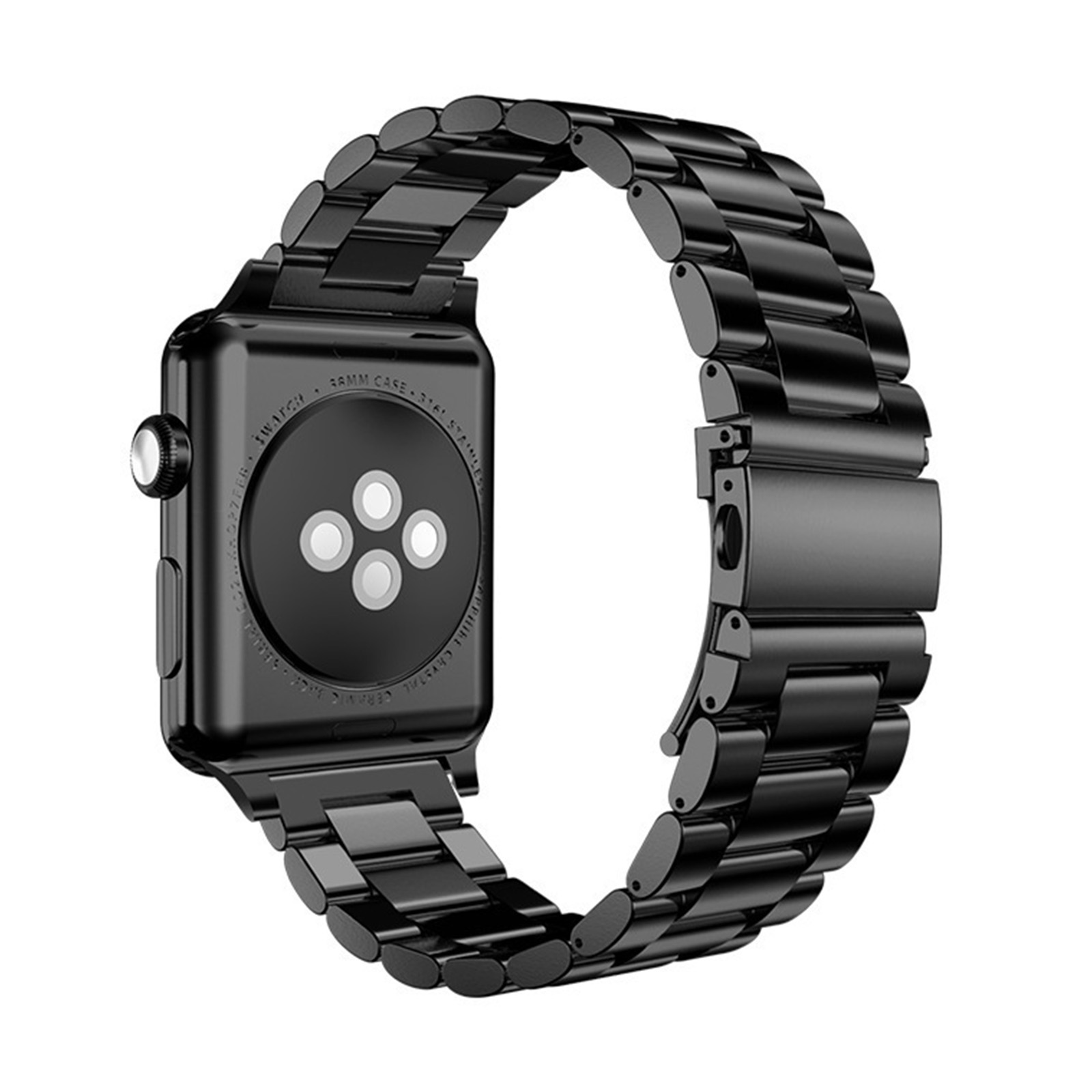 商品詳細カラーブラック重量約85g素材ステンレススチールストラップの長さ約18cmサイズアップルヘッド 42/44/45/49mm用途時計ストラップを交換またはアップグレードして、装着感と全体的な品質を向上させますこの商品について1. 【高品質ステンレス素材】：錆びにくく耐食性に優れた精鋼を採用。長時間の着用でも色あせず、美しい光沢を保ちます。2 .【快適な装着感＆耐久性】：表面は丁寧な金属ブラッシュ仕上げ。防刃・耐摩耗性があり、日常の擦れや衝撃にも強く、軽快な装着感を実現。3. 【安心のダブルプッシュバックル】：ワンタッチで着脱可能な二重ロック設計。ランニングやスポーツ中でも外れにくく、しっかりフィット。4. 【調整自由なリンク式設計】：専用の調整方法でコマを簡単に外し、自分の手首にぴったり合わせられます。男女問わず快適に使用可能。5. 【高級電鍍工芸＆色持ち抜群】：渗透式電鍍工藝を採用し、色落ちや変色を防止。ビジネスシーンにも似合う上品な仕上がり。ご注意1.手工測定にはわずかな誤差がありますので、ご理解ください。2.ディスプレイや照明の影響により、実際の色が画像と若干異なる場合があります。3.調整用の工具は含まれておりません