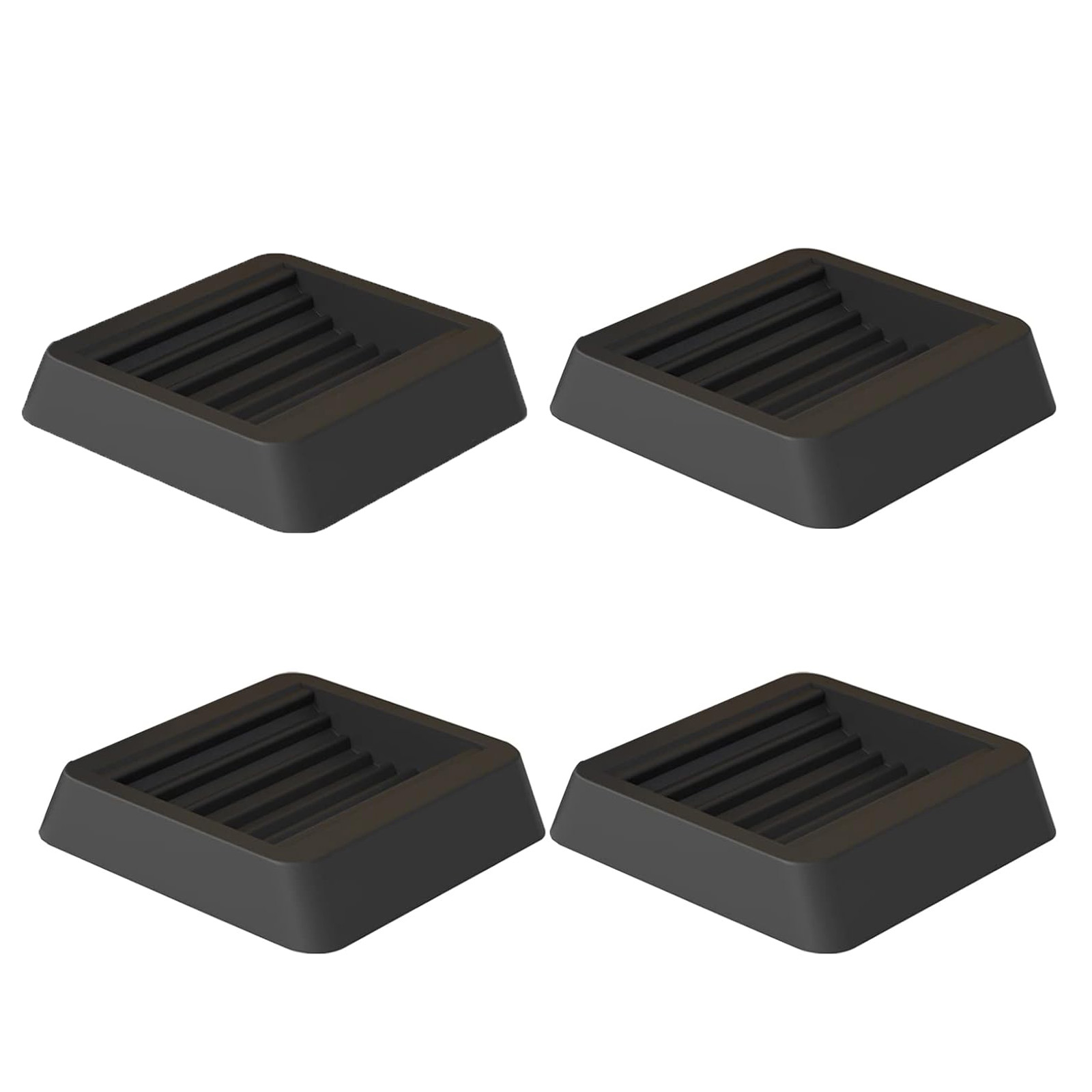 【4個入り】キャスターストッパー 家具すべーる 耐震ストッパー キャスター固定パッド 黒 TPU製 一体成..