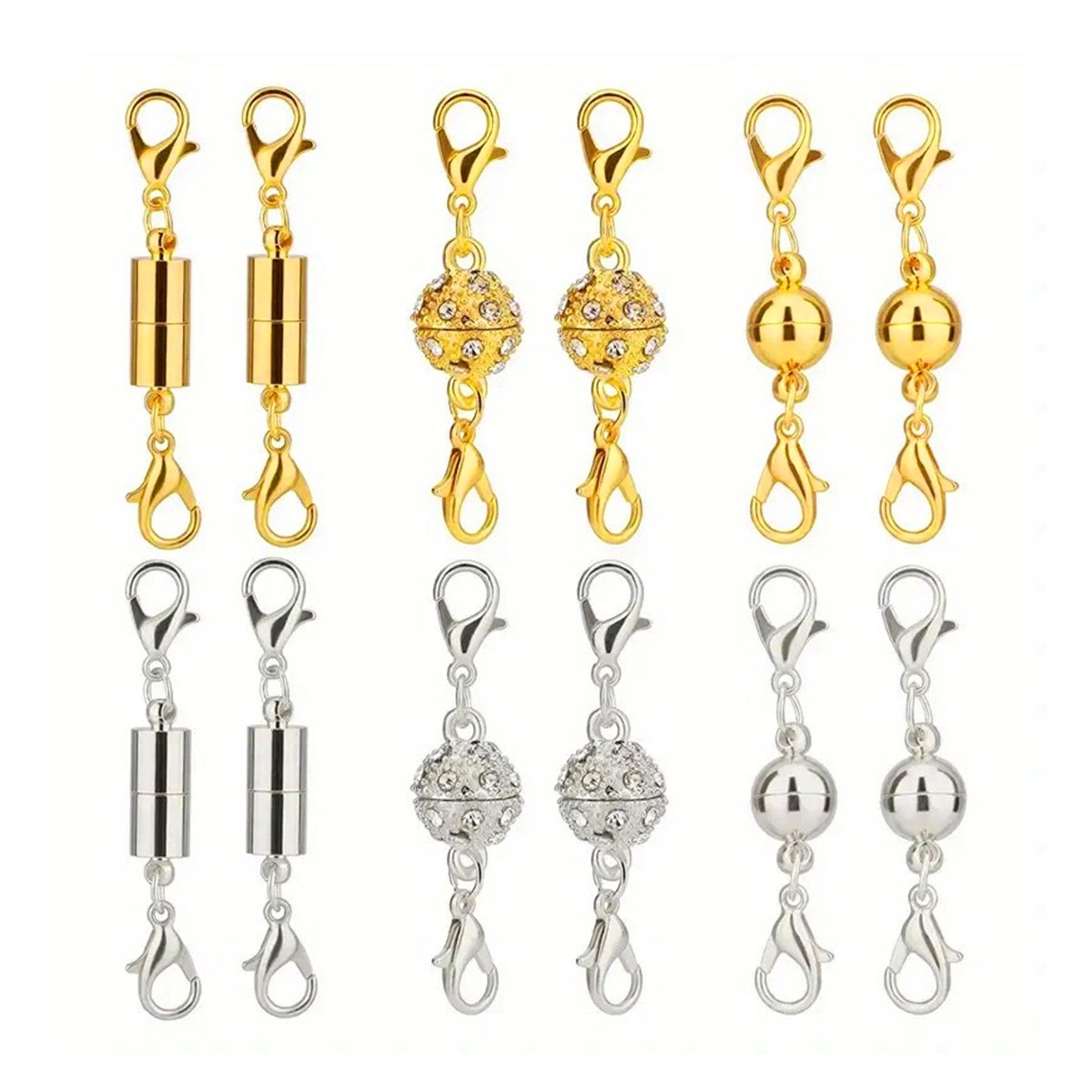 【12 個入り】ネックレス マグネット 留め具 ブレスレット パーツ マグネットクラスプ DIYアクセサリーパーツ マグネットクラスプ 強力磁石 磁気留め具 ジ...