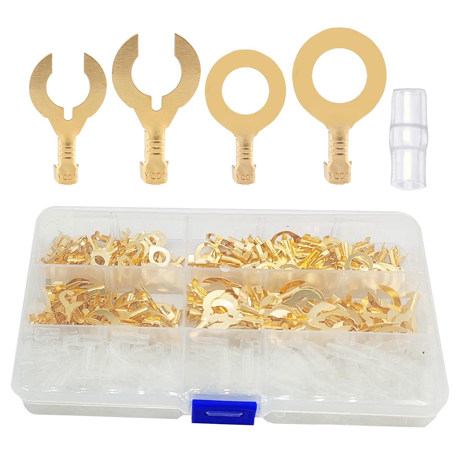 【400個入り】端子 端子セット スプライス端子 クワ型 丸型 端子セット M6/M8 全銅製 蟹足圧着端子 接..