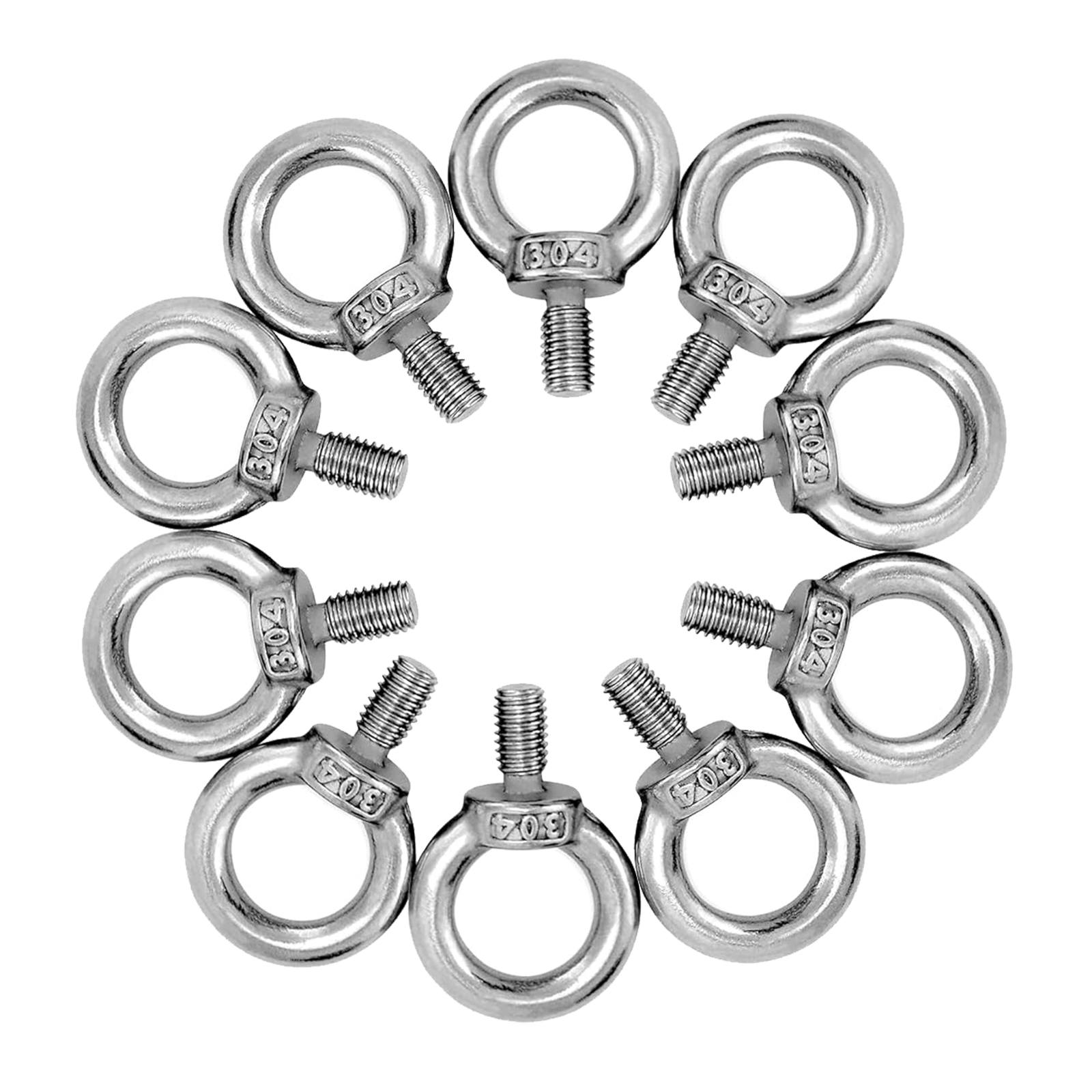 【10 個入り】アイボルト 304ステンレス 吊りリングボルト 吊環ボルト 吊り金具 ネジ 耐腐食 防錆 強力..