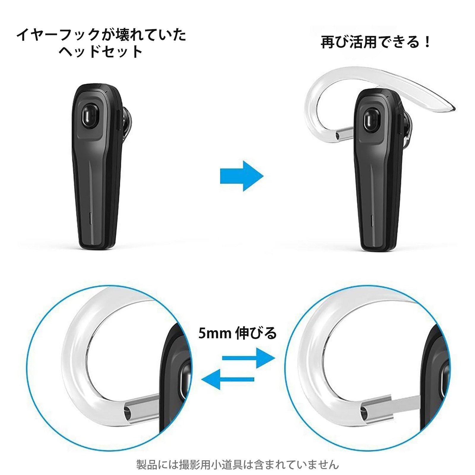 【5個入り】 イヤーフック Bluetooth イヤーフック 耳掛け イヤーフックホルダー ソフト耳掛け 360度回転 伸縮式 イヤホン固定用 落下防止 左右兼用 ランニング ジム 通勤 arkstore-10007124 皆の生活館 サンプル画像2