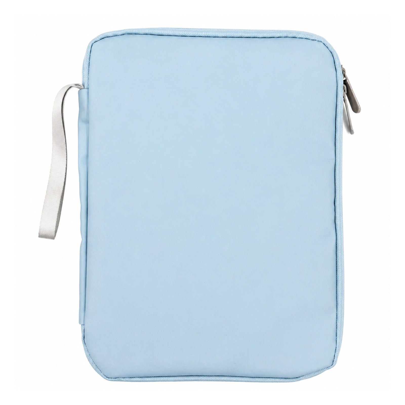 商品詳細カラーライトブルー素材PUサイズ約2cm*21cm*28cm対応サイズ10.9インチ対応対象学生、会社員などこの商品について1.【PU素材の防滴設計】表面はPU素材を使用し、水滴や軽い雨に配慮した仕様です。日常使いでバッグの中身を整理しながら持ち歩けます。2.【簡易ハンドル付き】手提げしやすいハンドルを備え、単体でも持ち運びやすい仕様です。学生や会社員の日常移動に適しています。3.【10.9インチ対応】タブレットを収納しやすいポーチタイプのケースです。通学、通勤、移動時の持ち運びに使いやすい形状です。4.【衝撃吸収・耐圧に配慮】薄型ながら、タブレットを持ち運ぶ際の衝撃や圧力に配慮した構造です。かばんの中や手持ちでの移動に便利です。5.【仕切り付き収納】本体収納スペースに加え、ケーブルや小物アクセサリーを整理しやすい仕切り構造です。デスク周りや外出先での小物管理にも役立ちます。商品の説明ライトブルーのタブレットケースです。PU素材を使用し、防滴、衝撃吸収、耐圧に配慮した薄型収納ポーチとして、10.9インチ対応のタブレットやケーブル、小物アクセサリーの整理に役立ちます。ファスナーで大きく開くため中身を確認しやすく、簡易ハンドル付きで通学や通勤、移動時にも持ち運びやすい仕様です。※ご注意: 手工測定にはわずかな誤差がありますので、ご理解ください。ディスプレイや照明の影響により、実際の色が画像と若干異なる場合があります。
