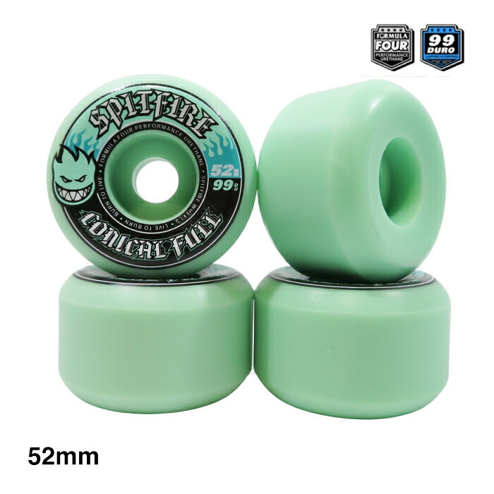 【ウィール / スケートボード】【送料無料】SPITFIRE WHEELS(スピットファイヤー・ウィール)FORMULA FOUR (F4)CONICAL FULL / 99Duro52mm / TEALスケートボードウィール / スケボー