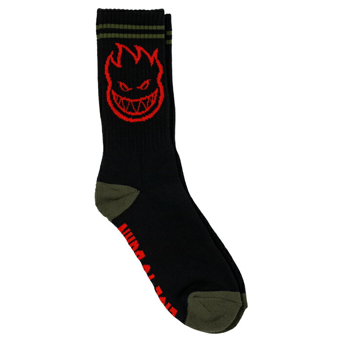 【ソックス/ スケートボード】【送料無料】SPITFIRE WHEELS(スピットファイヤー・ウィール)BIGHEAD SOCKS / BLACK / OLIVE / REDスケートボードアパレル/ソックス