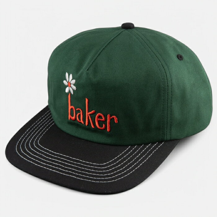 【CAP/ 帽子/ スケートボード】【送料無料】BAKER SKATEBOARDS (ベイカー・スケートボード) DAISY SNAPBACK / GREEN/BLACKスケボー / スケートボード / キャップ