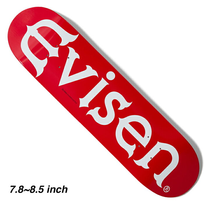 【スケボー/スケートボードデッキ】【送料無料】EVISEN SKATEBOARDS (エビセン・スケートボード) EVI-LOGO / RED7.8