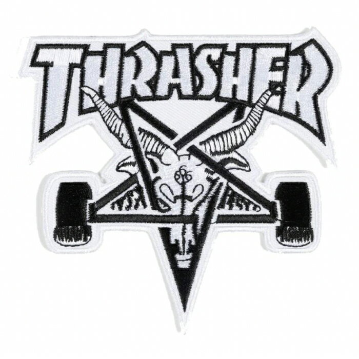 Rakuten - 【PATCH / パッチ 】THRASHER MAGAZINE (スラッシャー・マガジン)SK8 GOAT PATCH / WHITE / BLACKスケートボードアパレル/ワッペン