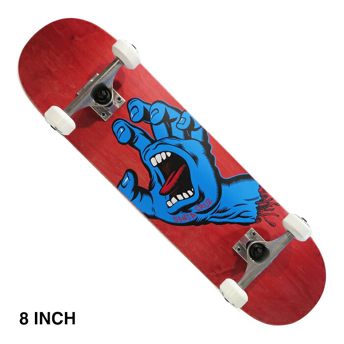 【スケボー/スケートボード/完成品】【送料無料】SANTACRUZ コンプリートセットSCREAMING HAND / RED / 8