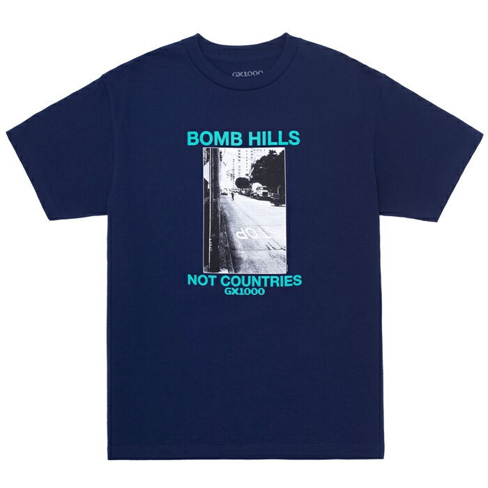 【スケボー/ スケートボード / Tシャツ】GX1000 (ジーエックスセン) BOMB HILLS NOT COUNTRIES TEE NAVY