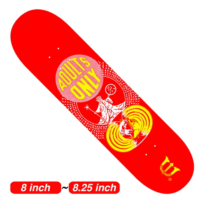 【スケボー/スケートボードデッキ】【送料無料】Evisen (エビセン) ADULTS ONLY RED デッキ 8 or 8.125 or 8.25 インチ/ DECK