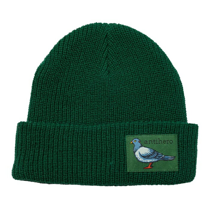 yBEANIE/ Xq/ XP[g{[hzANTIHERO (A`q[[) LIL PIGEON LABEL CUFF BEANIE DARK GREEN r[j[ A^Cq[[