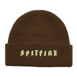 【BEANIE/ 帽子/ スケートボード】SPITFIRE (スピットファイア) OLD E CUFF BEANIE BROWN ビーニー