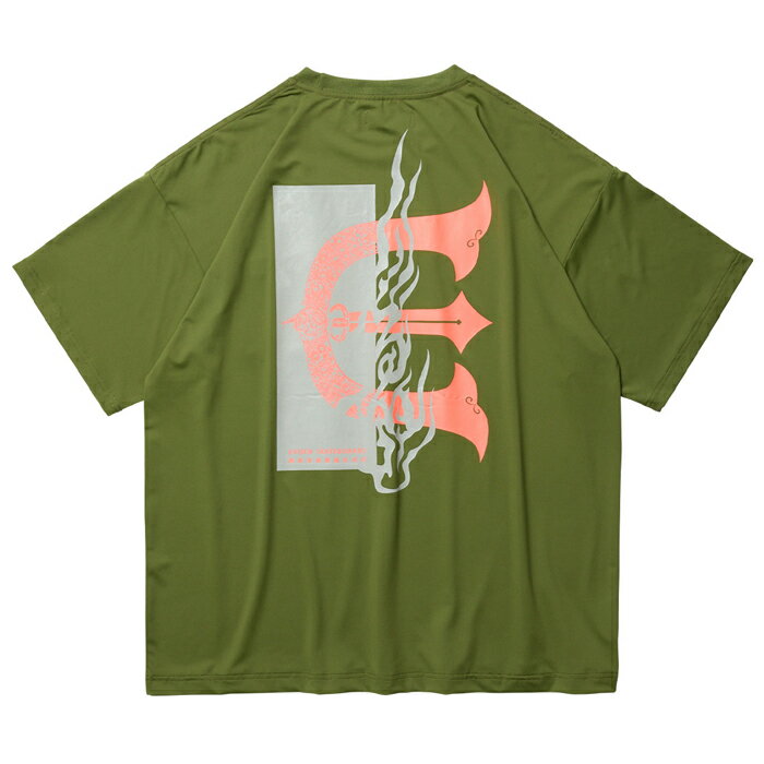 EVISEN SKATEBOARDS(エビセン・スケートボード) FIRE RECTANGLE LOGO POCKET TECH TEE FORESTスケートボード / アパレル