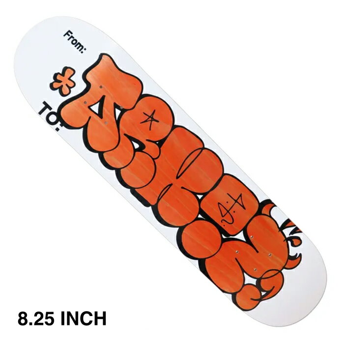 強度と反発力に優れた当店オリジナルブランドデッキ。 100% CANADIAN MAPLEをEPOXYGLUE (硬化剤により固まる特殊ボンド)で圧着した7PLY。 グラフィックにはグラフィティアーティスト”Mintone”によるARKTZ...