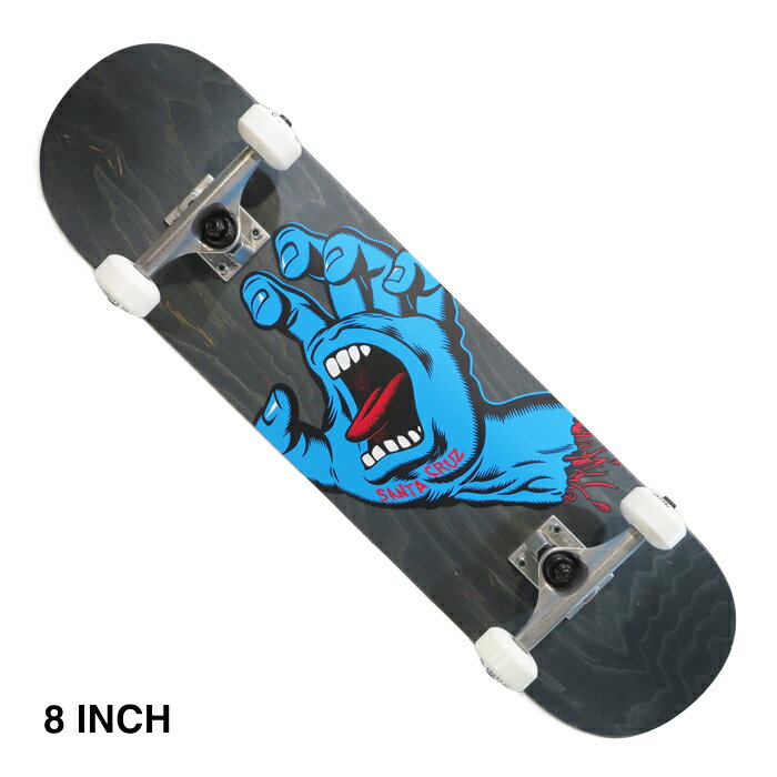 【スケボー/スケートボード/完成品】【送料無料】SANTACRUZ コンプリートセットSCREAMING HAND / BLACK / 8