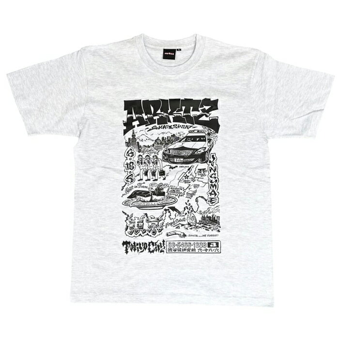 Rakuten - 【スケートボード / Tシャツ】【送料無料】ARKTZ CITY OF MAP S/S TEE / ASH