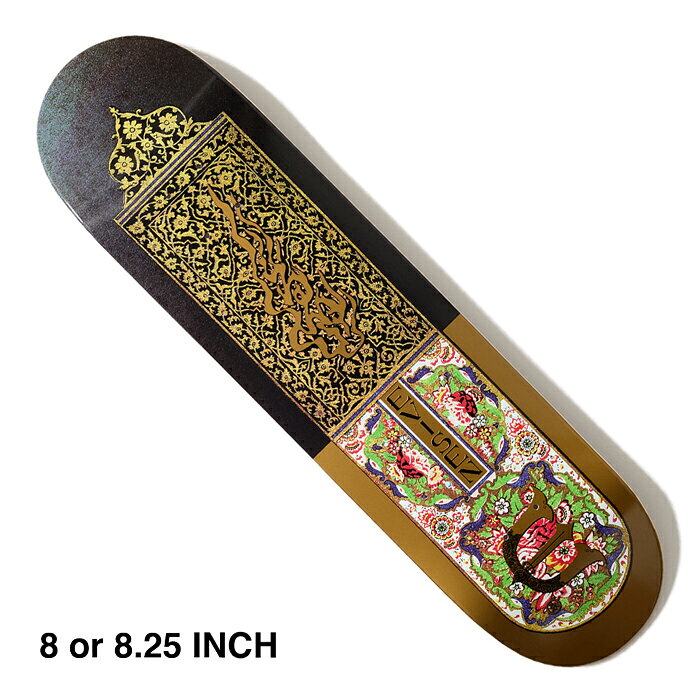 2011年、東京を拠点にディレクターの南 勝巳主導のもと発足した、EVISEN SKATEBOARDS（エビセン スケートボード）。 日本古来の伝統や文化を用いた独特の和物グラフィック、アートワークを落とし込んだプロダクトを数多くリリース。 サポートするチームライダーも国内の精鋭陣が集結し、丸山 晋太郎や上野 伸平らが名を連ねる。東京を拠点としながらも大阪、仙台と国内の主要都市とも密接なコミュニティを持ち、その活動範囲は国内にとどまることなく、世界へも目を向ける。 ブランドの根本であるデッキプロダクトはもちろん、スケートボードの本質を追求しながらも、ファッションとしても見事に昇華させた充実のアパレルラインや精力的に製作するフィジカルのプロダクトからも目が離せない。 デッキのサイズをお選び下さい。 当店オリジナルデッキテープ&スケートボードバッグ付き。 SIZE (サイズ） 8"×31.56"インチ 幅 20.4cm / 長さ 80.1cmノーズ 17.5cm / テール 16.8cmウィールベース 35.0cm Mellow Concave. 8.25"×31.50"インチ 幅 21.0cm / 長さ 80.0cmノーズ 17.3cm / テール 16.5cmウィールベース 35.0cm Mellow Concave. コンプリート(完成品)でご購入ご希望の方は コンプリート用パーツセットがオススメです。 デッキとパーツセットでコンプリートが完成します。 デッキの値段プラス6000円(税込み)が最安値コンプリートになります。 注意：モニターの発色の具合によって実際のものと色が異なる場合がございます。EVISEN SKATEBOARDS / ANCIENT FLORA / 8" / 8.25" INCH / MELLOW CONCAVE