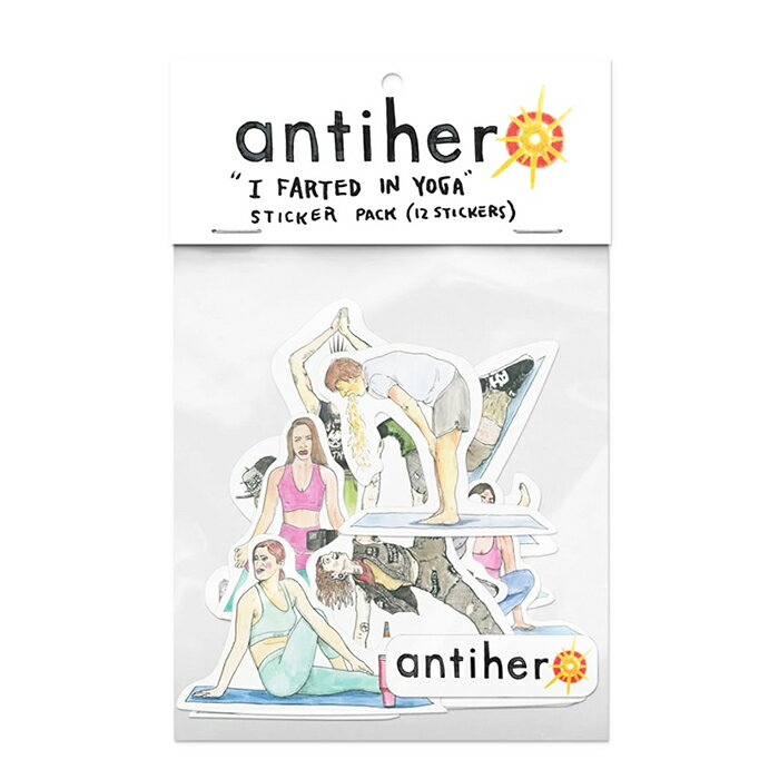 【STICKER PACK /スケートボード】ANTIHERO SKATEBOARDS (アンチヒーロー・スケートボード) I FARTED IN YOGA STICKER PACK 12枚入りARTWORK BY MIKE GIGLIOTTI ステッカー/スケートボード
