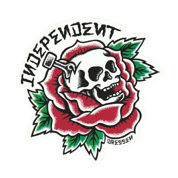 【STICKER /スケートボード】INDEPENDENT (インディペンデント) DRESSEN SKULL ROSE STICKER 4"inch / REDステッカー/スケボー