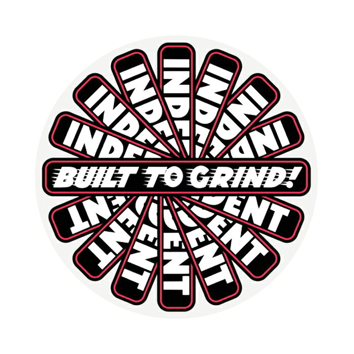 BUILT TO GRINDなどのハードコアなスローガンを掲げるトラックカンパニー"INDEPENDENT TRUCKS CO." BTG SPEED REVOLVE のステッカーです。 SIZE 約 10.3 x 10.3cm 注意：モニターの発色の具合によって実際のものと色が異なる場合がございます。INDEPENDENT / BTG SPEED REVOLVE STICKER 4"inch BLACK
