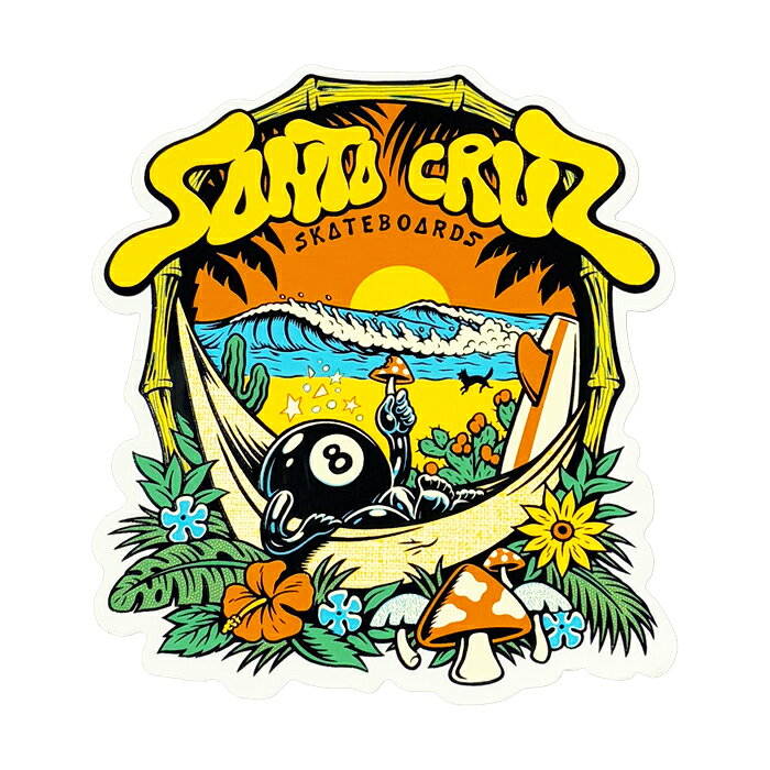 1973年カリフォルニアのサンタクルーズにて設立のスケートボードデッキカンパニー"SANTA CRUZ SKATEBOARDS" Jim Phillips（ジム・フィリップス)が80年代にデザインした"Screaming Hand"は今もなお代表的なスケートボードグラフィックの一つです。 WINKOWSKI 8 BALLER TRIP のステッカーです。 SIZE 約 11.5 x 12.6cm 注意：モニターの発色の具合によって実際のものと色が異なる場合がございます。SANTA CRUZ / WINKOWSKI 8 BALLER TRIP STICKER 4.5"inch