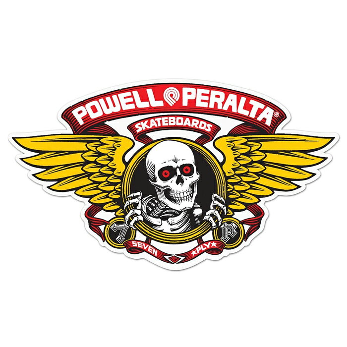 1978年にジョージパウエルとステイシーペラルタによって設立されたスケートボードカンパニー"POWELL PERALTA" WINGED RIPPERのステッカーです。 SIZE 約 12.8 x 7.5cm 注意：モニターの発色の具合によって実際のものと色が異なる場合がございます。POWELL PERALTA / WINGED RIPPER RED STICKER 5"inch