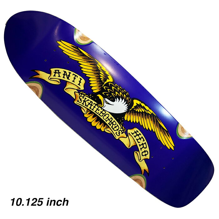 ジュリアン・ストレンジャーが中心に1993年DELUXE DISTRIBUTIONから設立されたスケートボードデッキカンパニー"ANTIHERO SKATEBOARDS" (アンチヒーロー・スケートボード) カンパニーロゴデッキをカスタムシェイプした"SHAPED EAGLE" デッキの幅、長さ、ウィールベースすべてが大きくウィールウェル付きです。 当店オリジナルスケートボードバッグ付き。 SIZE (サイズ） 10.125"×33.375"インチ Wheel Base : 15.5"インチ 幅 26cm / 長さ 85.1cm / ノーズ 17.7cmテール 17.9cm / ウィールベース 39.2cm 注意：モニターの発色の具合によって実際のものと色が異なる場合がございます。ANTIHERO SKATEBOARDS / SHAPED EAGLE / THE CASTER / 10.125"×33.375"×15.5"wbインチ