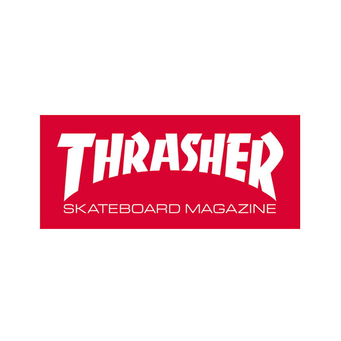 世界一のスケートボードメディア"THARSHER MAGAZINE"（スラッシャー・マガジン） SKATE MAG LOGOのステッカーです。 SIZE 約 9.6 x 4.2 cm 注意：モニターの発色の具合によって実際のものと色が異なる場合がございます。THRASHER MAGAZINE / SKATE MAG LOGO SMALL STICKER 3.75"inch / RED / ステッカー