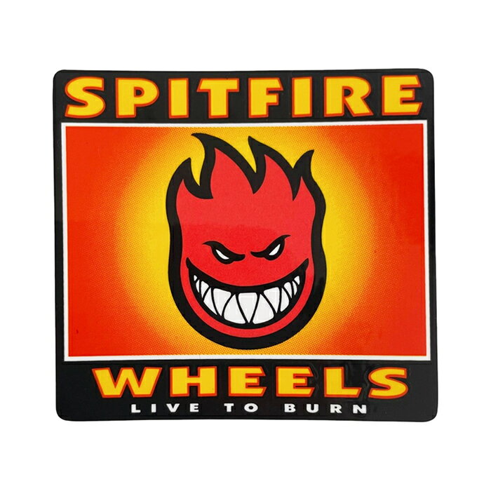 サンフランシスコ発スケートボードウィールカンパニーSPITFIRE WHEELS (スピットファイヤー・ウィール) 。 BIG BOXのステッカーです。 SIZE 約 12.2 x 11.3 cm 注意：モニターの発色の具合によって実際のものと色が異なる場合がございます。SPITFIRE WHEELS / BIG BOX STICKER MEDIUM